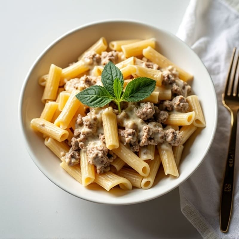 Creamy Cauliflower Alfredo Beef Pasta