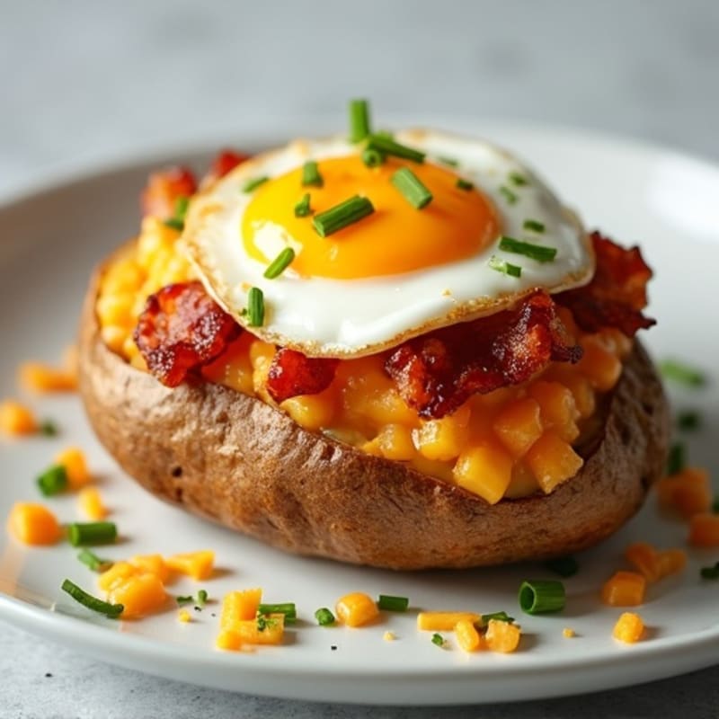 Crispy Twice-Baked Potato with Turkey Bacon