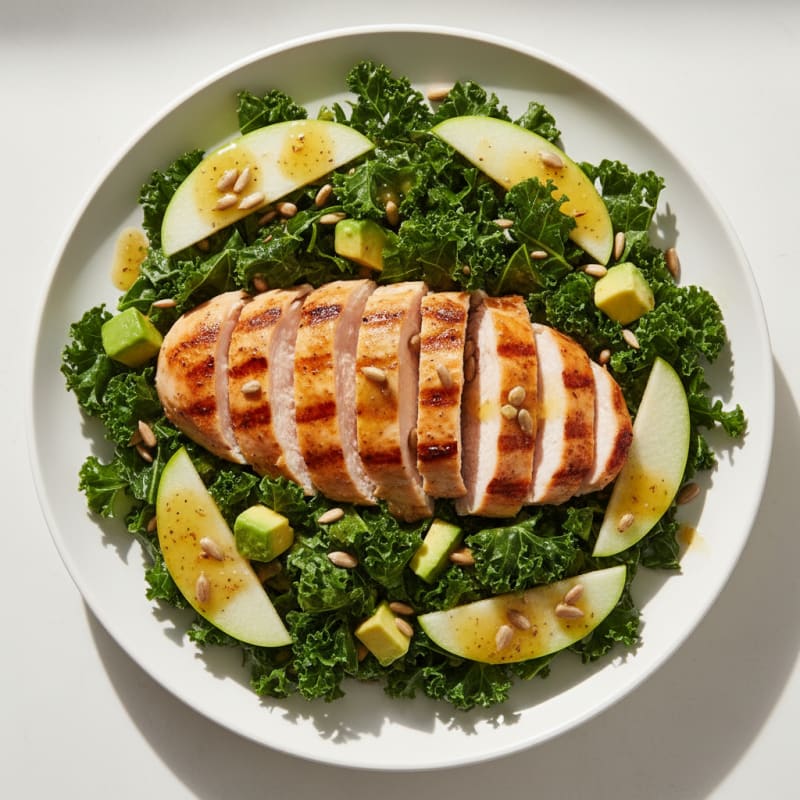 Grilled Turkey Breast with Crunchy Kale Salad