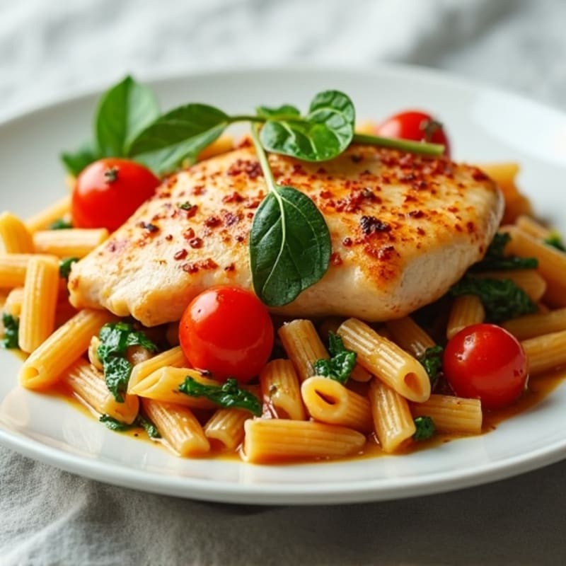 Creamy Spicy Chicken Whole Wheat Pasta