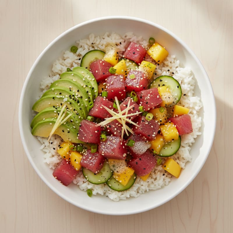 Ahi Tuna Poke Bowl with Tropical Salsa
