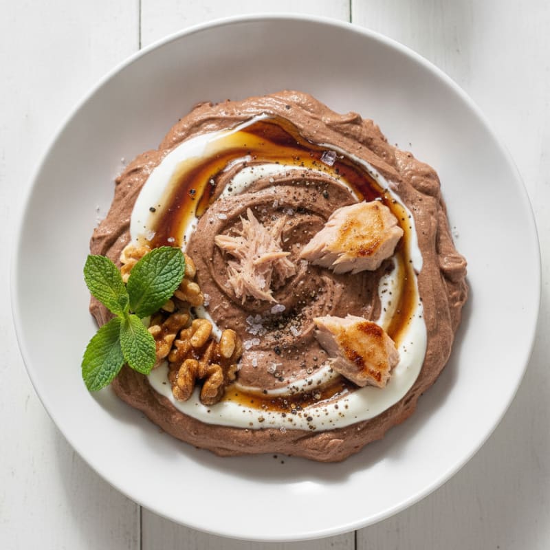 Protein Tuna Mousse with Plain Yoghurt and Cocoa
