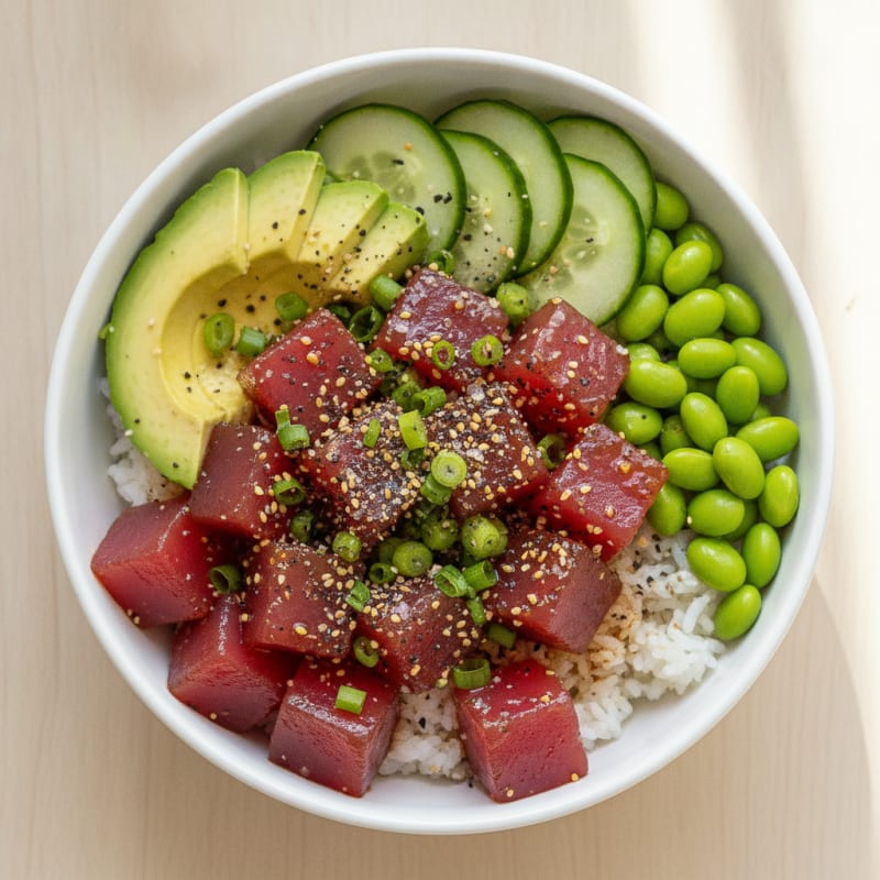 Ahi Tuna Hawaiian Poke Bowl