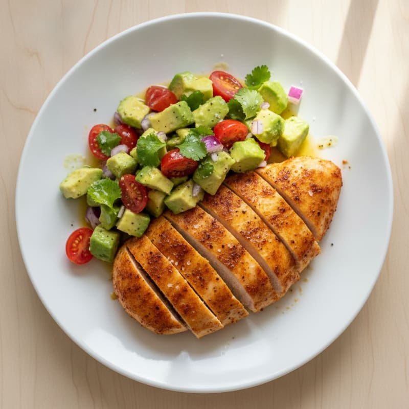 Pan-Seared Chicken with Avocado Salsa