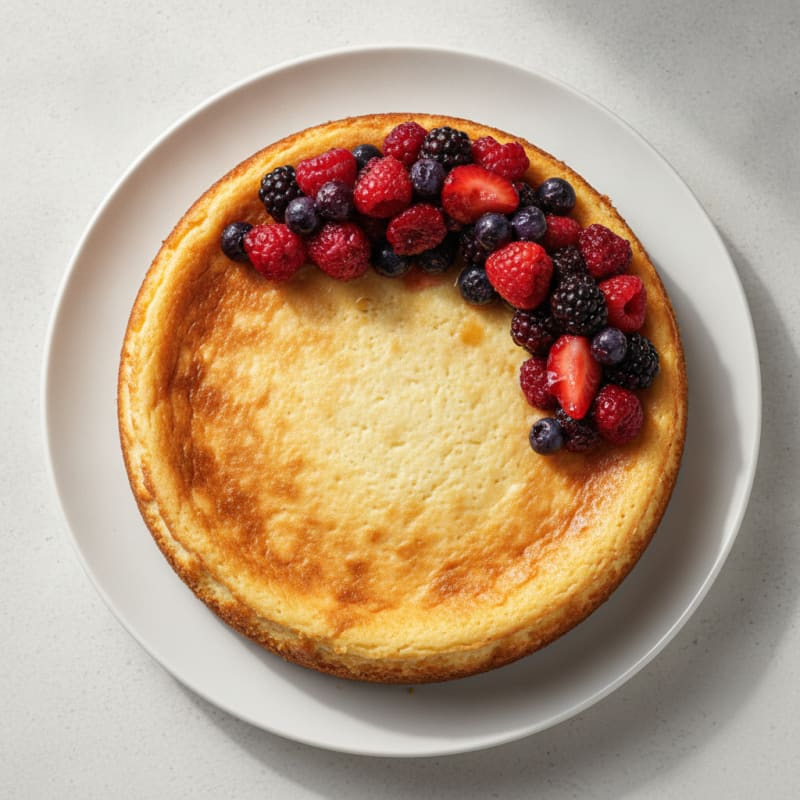 Silky Greek Yogurt Protein Cheesecake with Mixed Berries