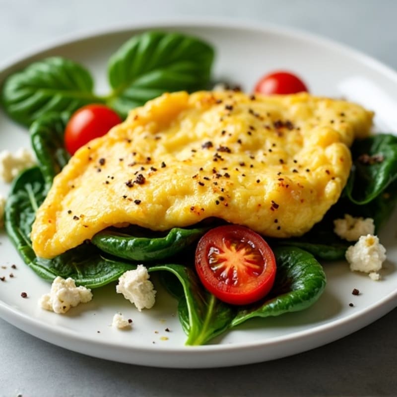 Fluffy Spinach and Feta Egg White Scramble