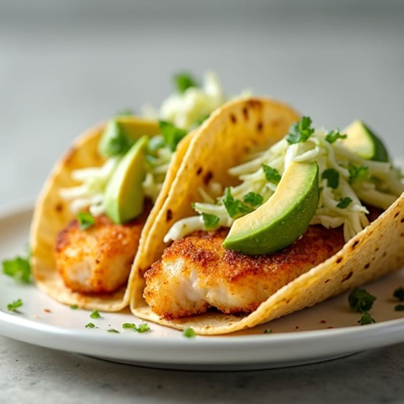 Crispy Baked Fish Tacos with Crunchy Cabbage Slaw
