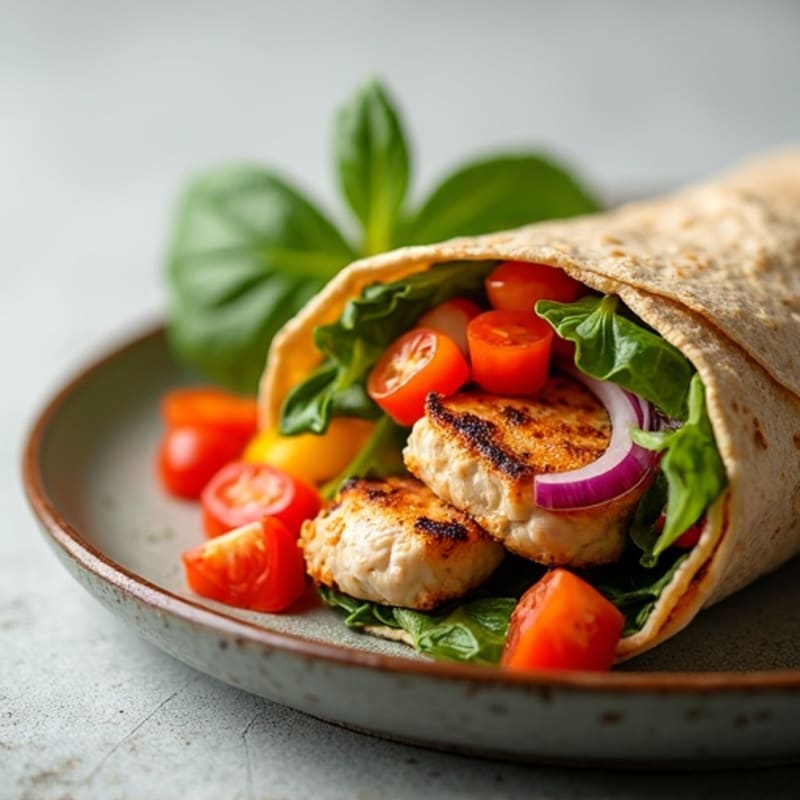 Grilled Chicken and Fresh Veggie Wrap