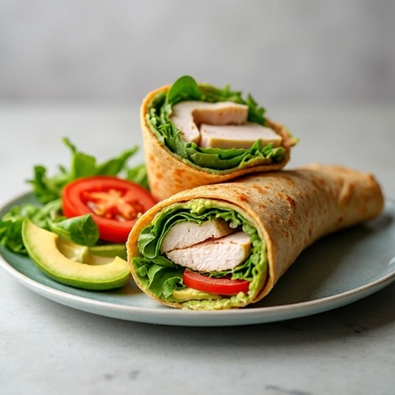 Creamy Avocado Turkey Wrap with Crisp Greens