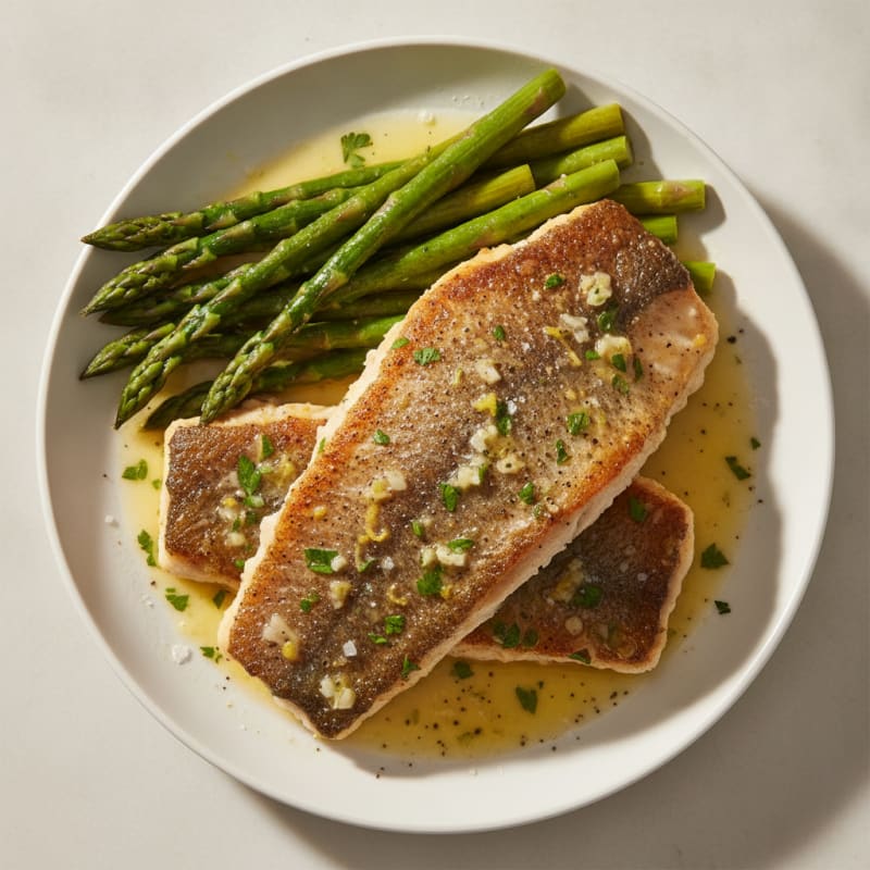 Pan-Seared Sea Bass with Lemon-Herb Sauce