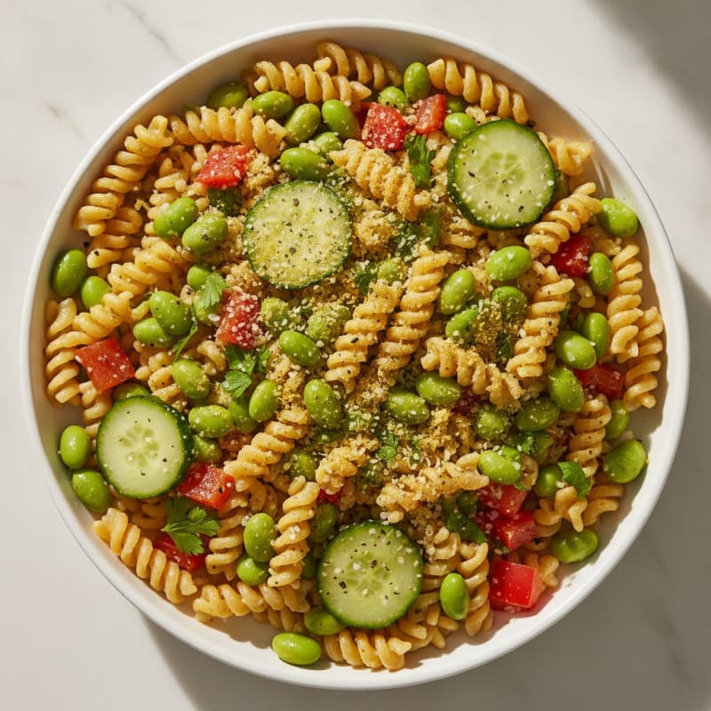 Edamame Pasta Salad with Lemon-Herb Vinaigrette