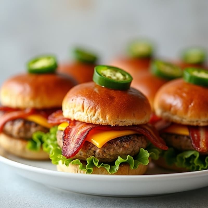 Spicy Bacon-Wrapped Mini Burgers with Fresh Jalapeños