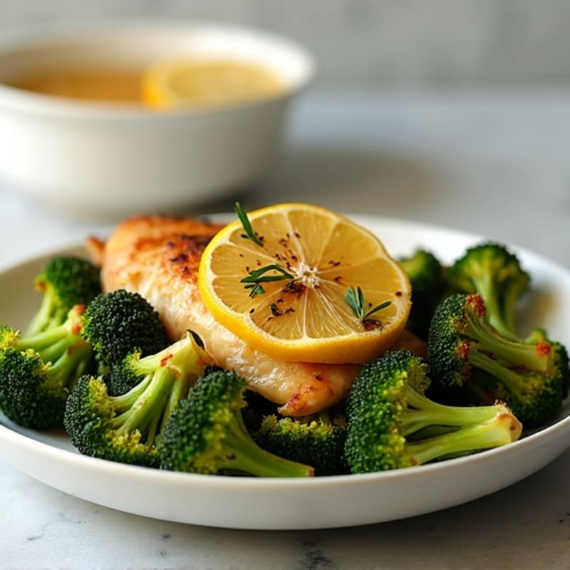 Lemon Herb Roasted Chicken with Crispy Roasted Broccoli