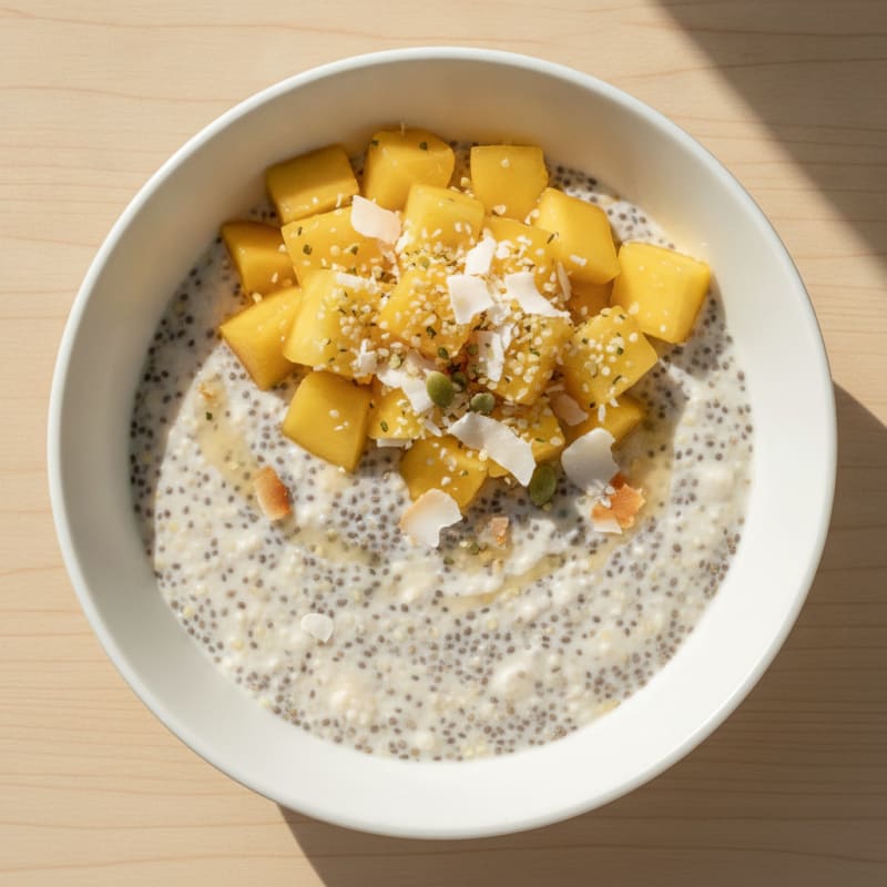 Tropical Fruit Coconut Chia Pudding
