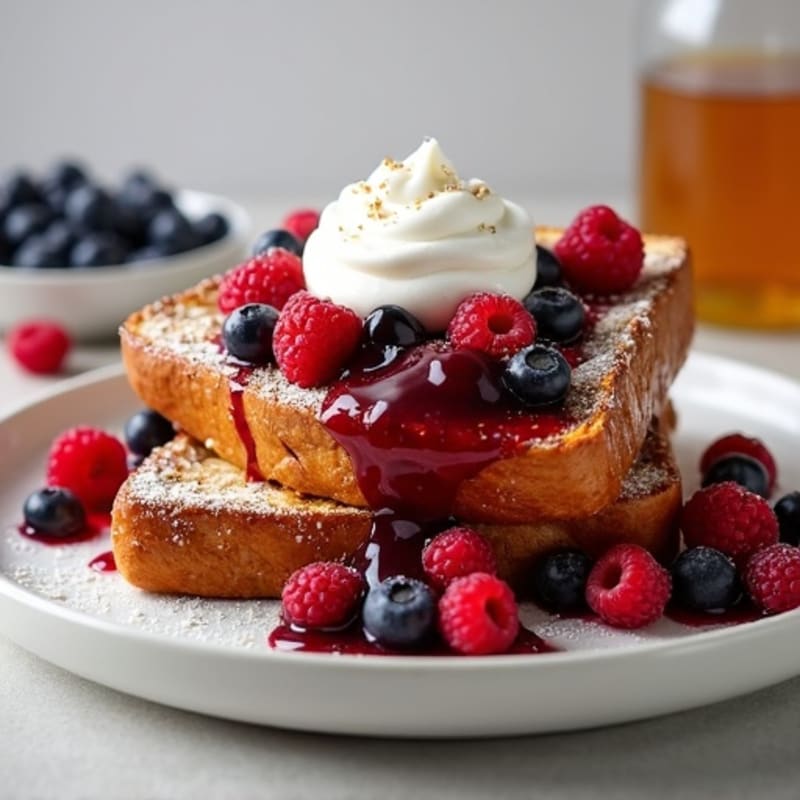 Crispy Almond-Crusted French Toast with Berry Compote