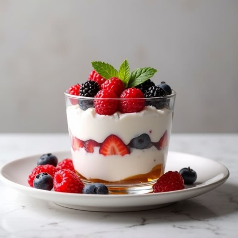 Greek Yogurt Protein Parfait with Mixed Berries