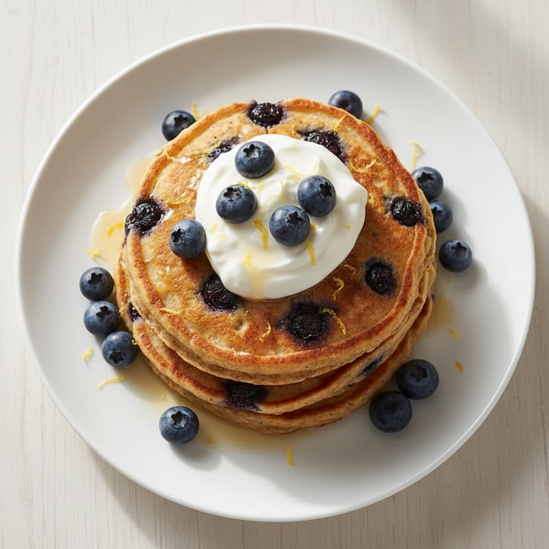 Blueberry Ricotta Pancakes with Lemon Zest