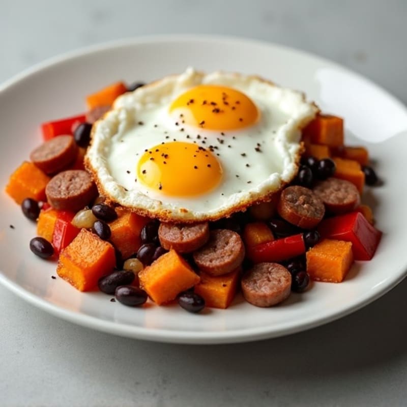 Protein-Packed Sweet Potato Hash with Eggs