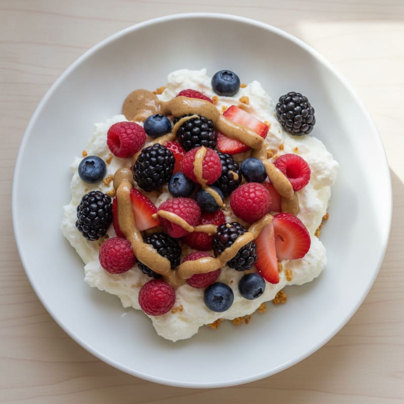 Creamy Greek Yogurt Protein Mousse with Mixed Berries
