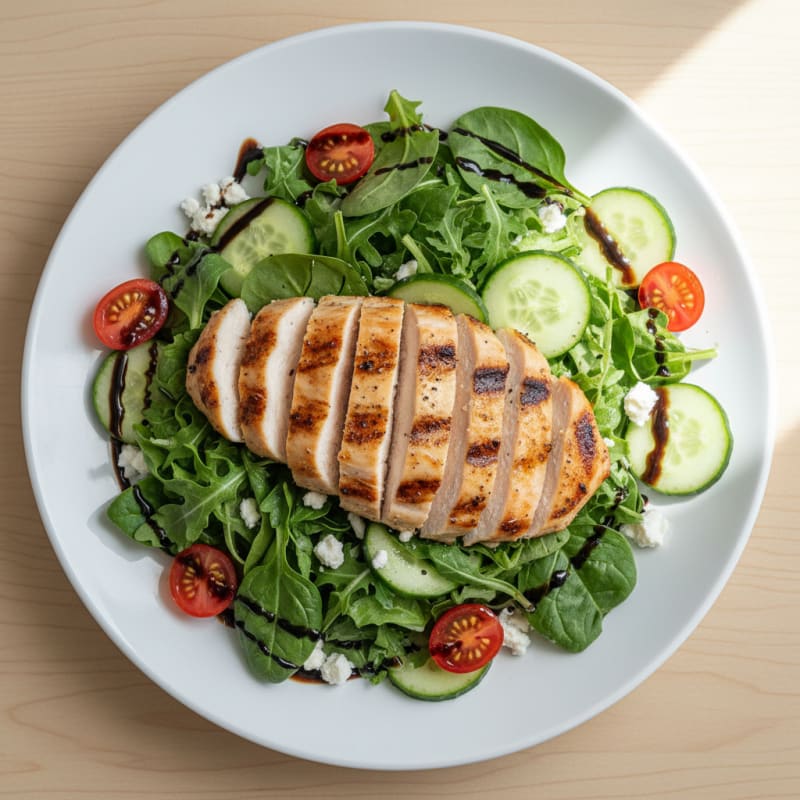 Grilled Chicken Salad with Mixed Greens and Balsamic Vinaigrette