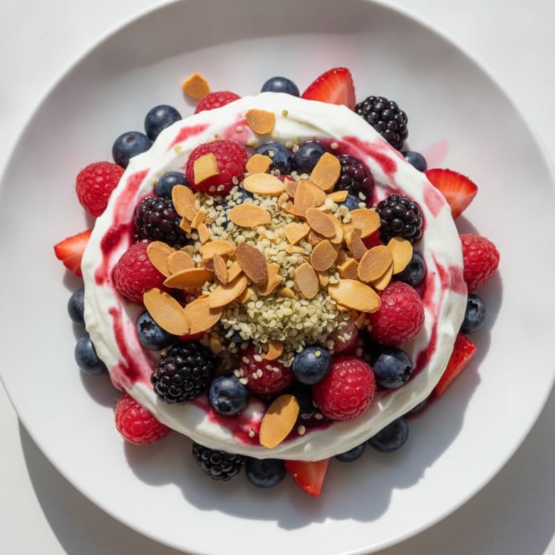 Greek Yogurt Protein Parfait with Mixed Berries