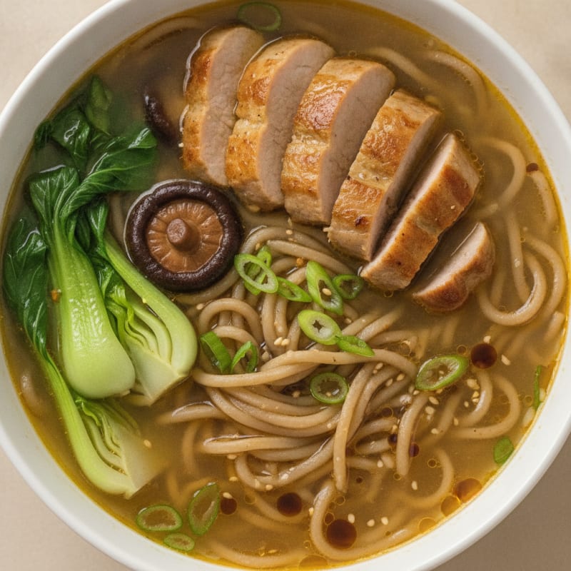 Savory Pork Ramen Noodle Soup
