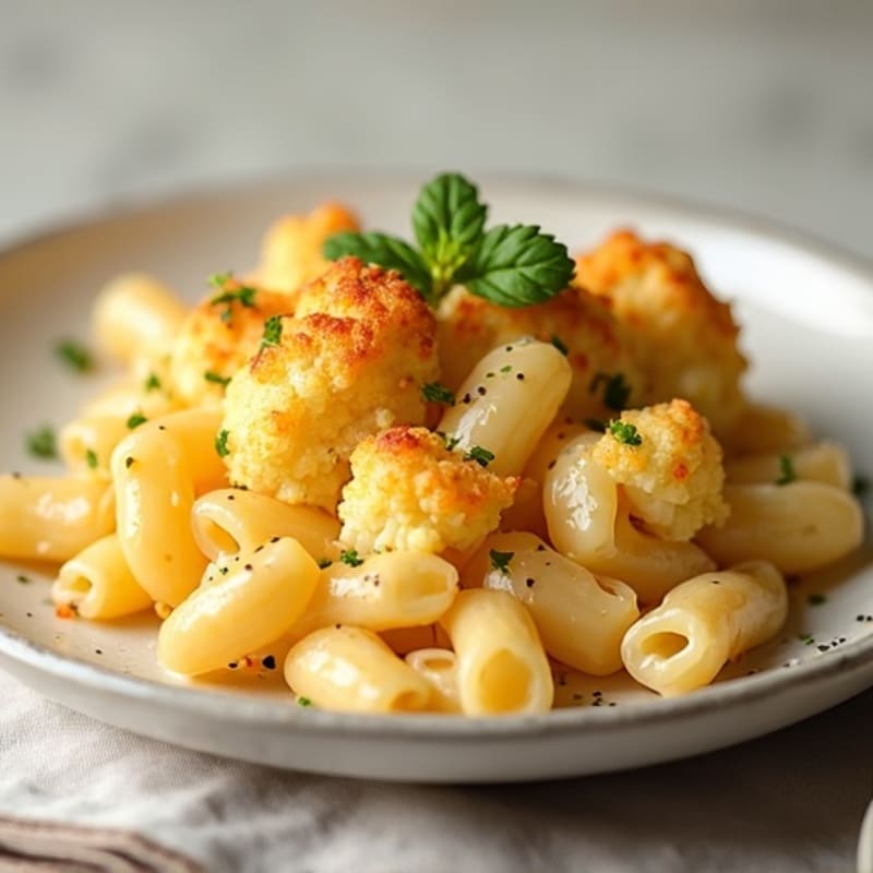 Creamy Baked Cauliflower Mac and Cheese