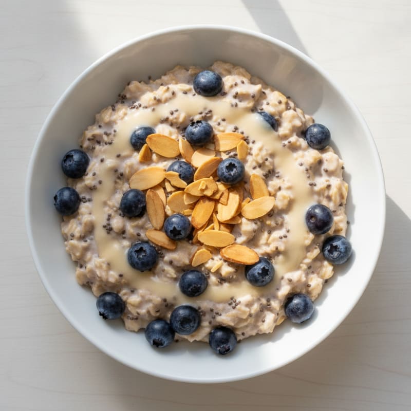 Berry Almond Overnight Oats with Greek Yogurt and Protein Powder