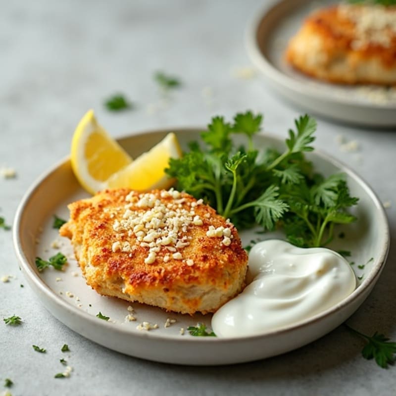 Crispy Parmesan-Crusted Chicken with Creamy Herb Sauce