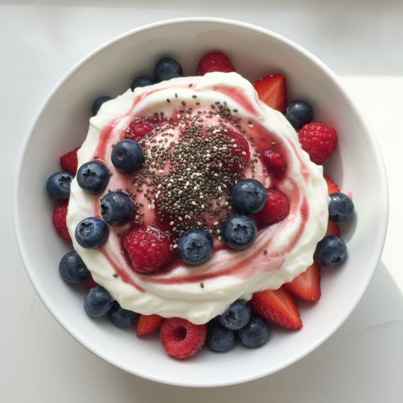 Greek Yogurt Protein Parfait with Mixed Berries