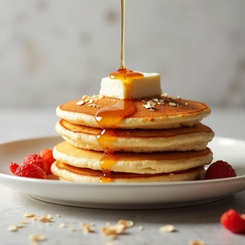 Fluffy Oatmeal Pancakes with Cottage Cheese