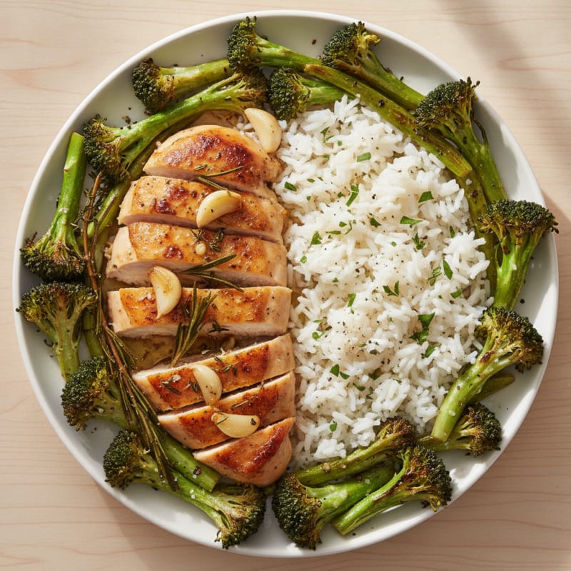 Garlic Herb Roasted Chicken and Rice