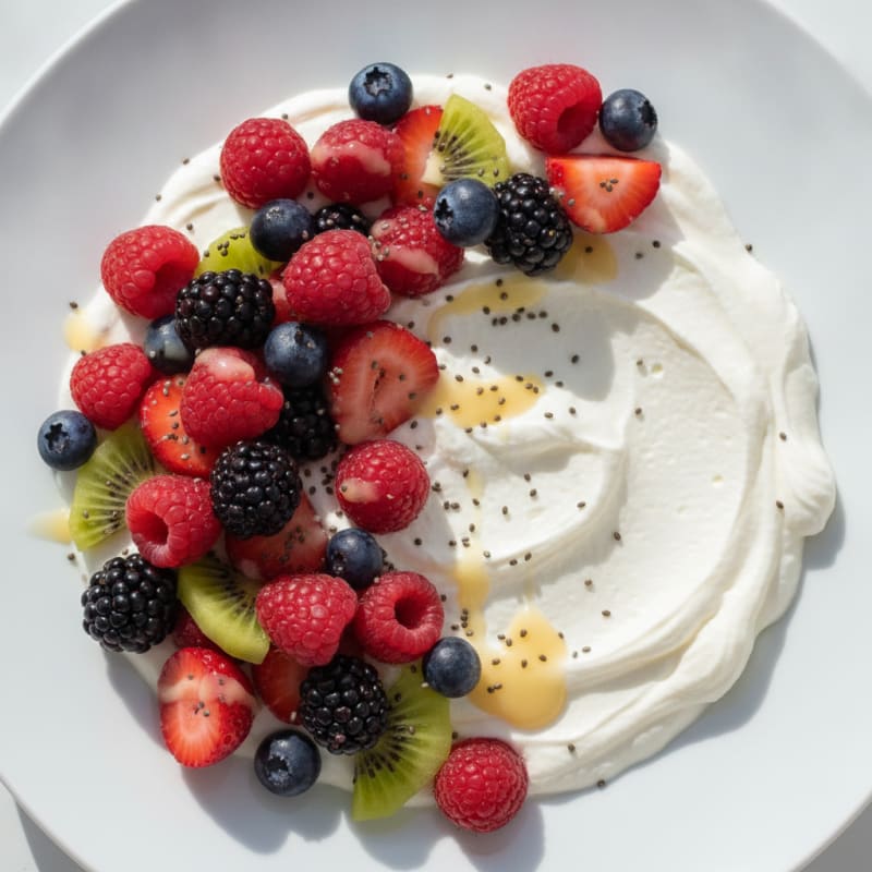 Creamy Greek Yogurt Protein Pudding with Mixed Berries