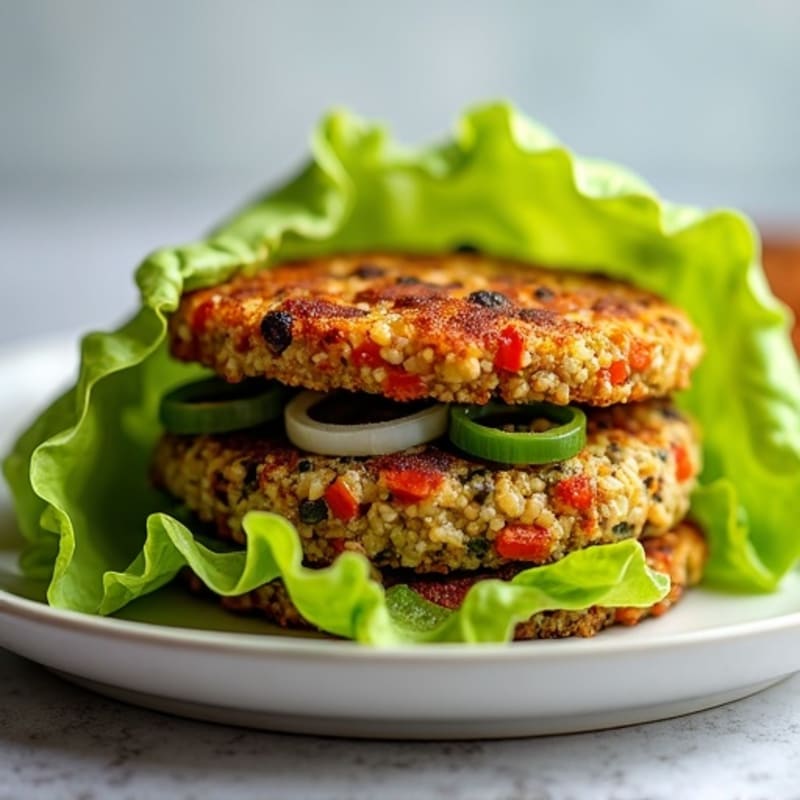 Crispy Black Bean Quinoa Burger Lettuce Wrap