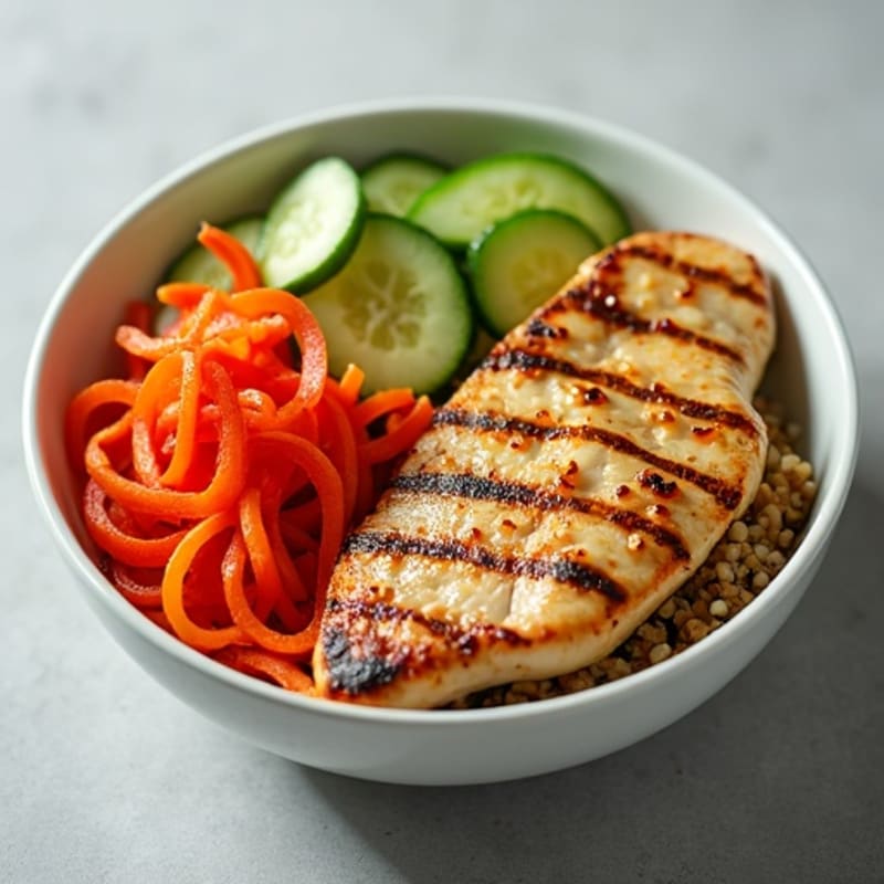 Grilled Chicken and Quinoa Power Bowl with Crunchy Veggies