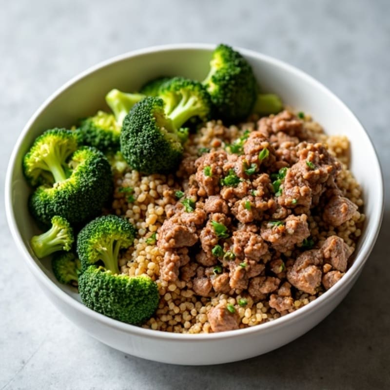 Lean Beef and Quinoa Power Bowl with Roasted Broccoli