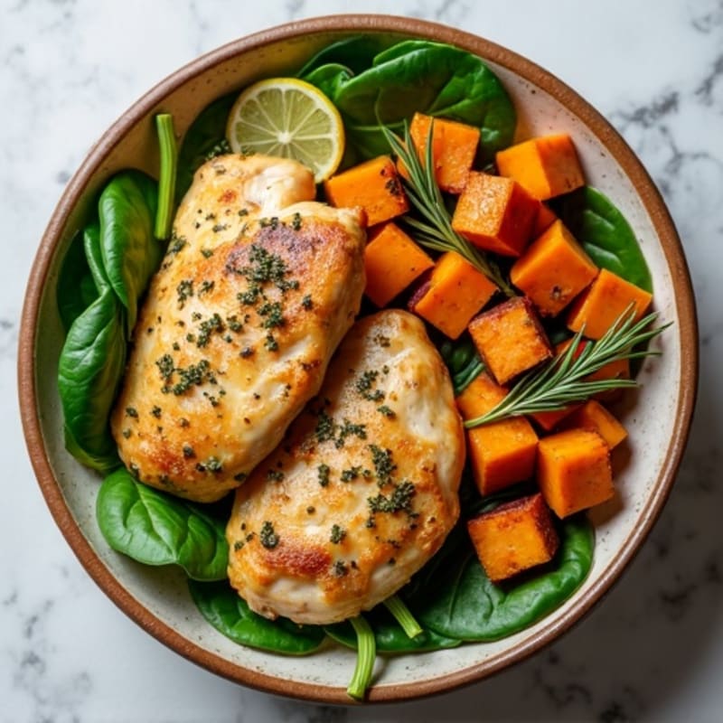 Herb-Roasted Chicken and Sweet Potato Power Bowl