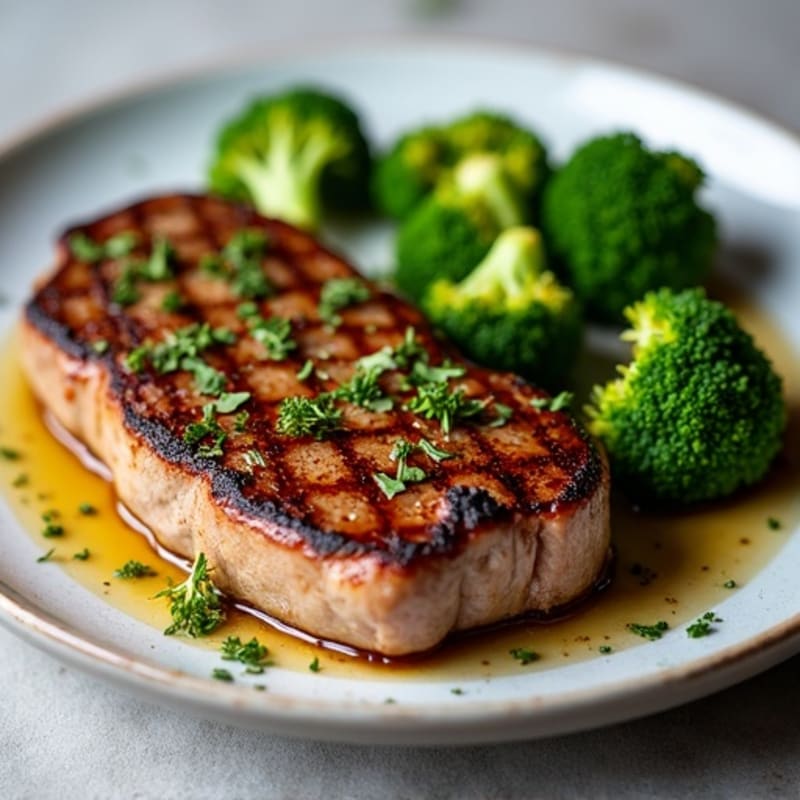 Tender Garlic Herb Steak with Crispy Roasted Broccoli