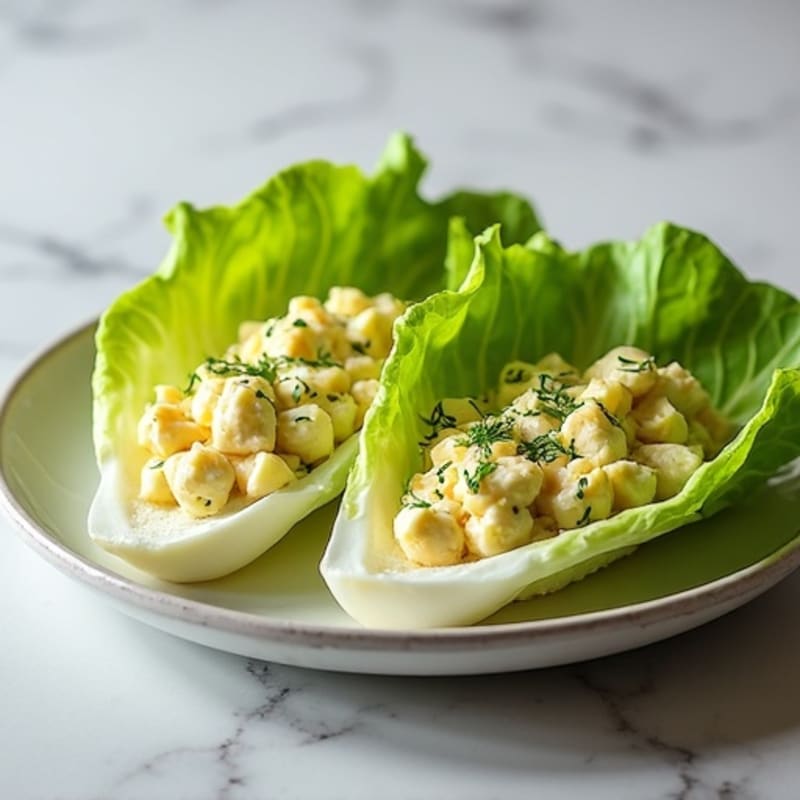 Fresh Herb Creamy Egg Salad Lettuce Wraps