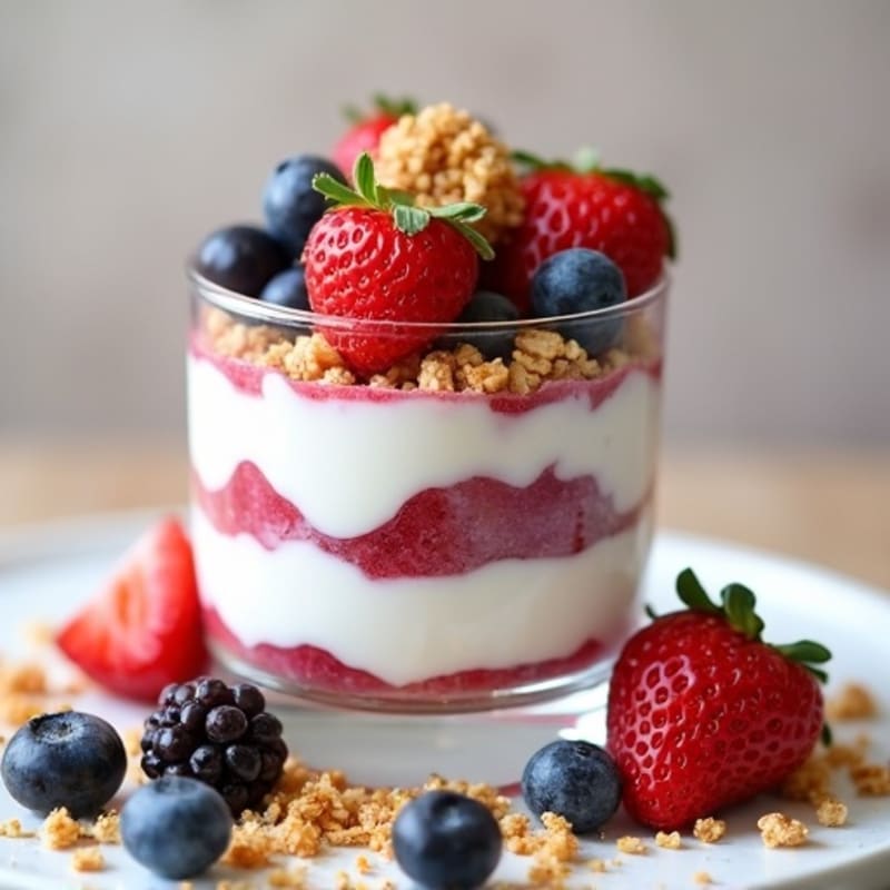 Greek Yogurt Protein Parfait with Mixed Berries