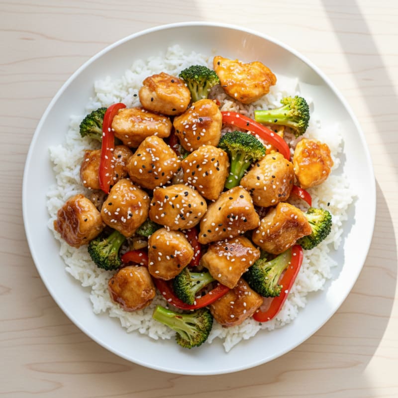 Crispy Honey-Garlic Chicken Stir-Fry