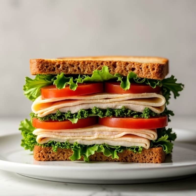 Lean Turkey Club Sandwich with Crispy Greens