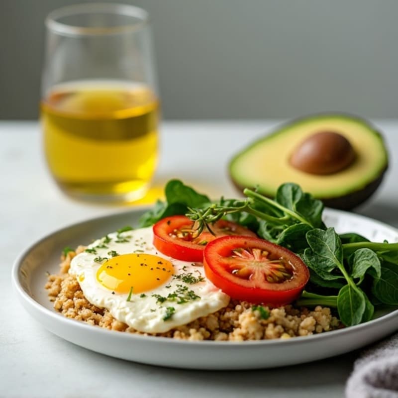Egg White and Turkey Spinach Scramble with Cottage Cheese