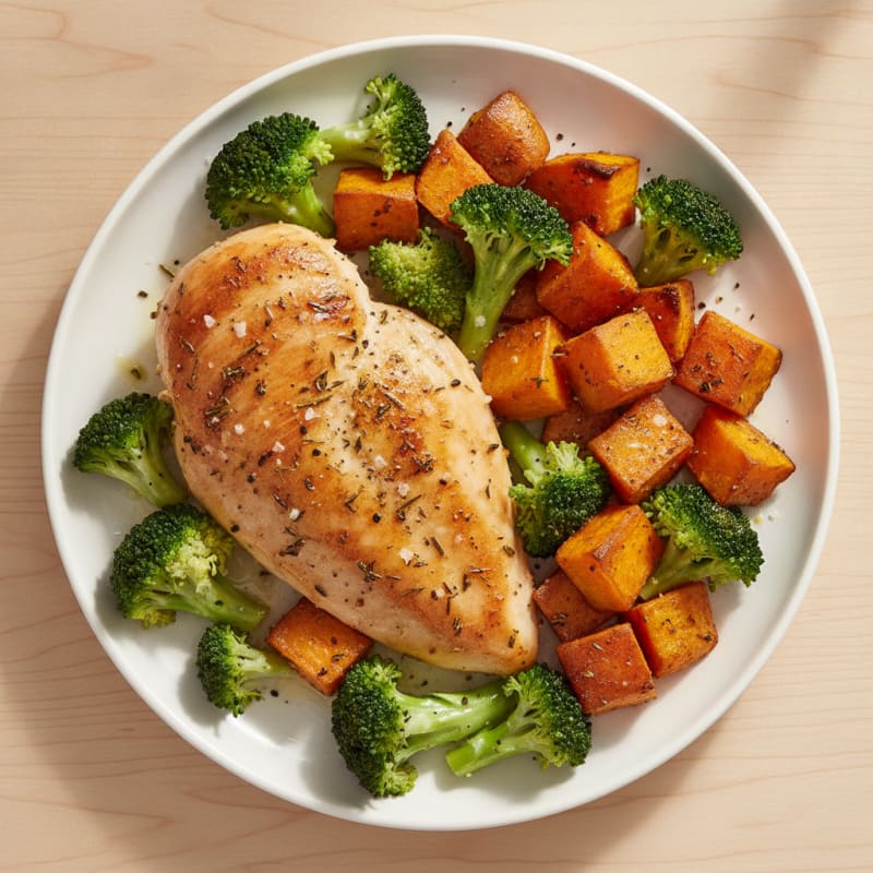 Herb-Roasted Chicken Breast with Sweet Potato