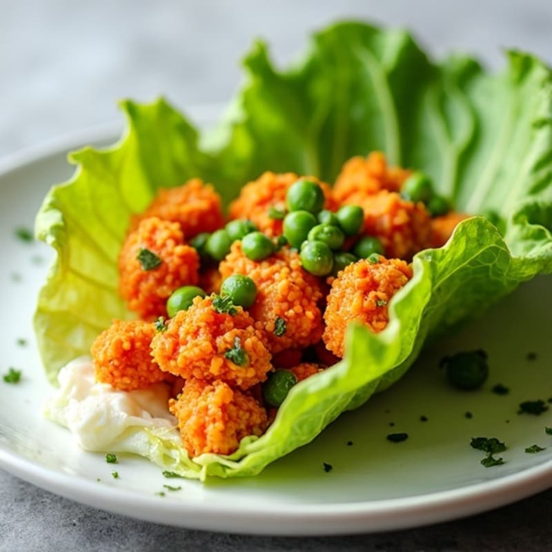 Crispy Buffalo Soy Curl Lettuce Wraps
