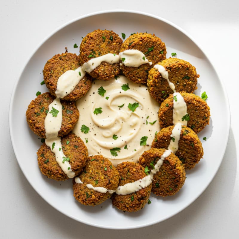 Crispy Falafel with Lemon-Tahini Drizzle