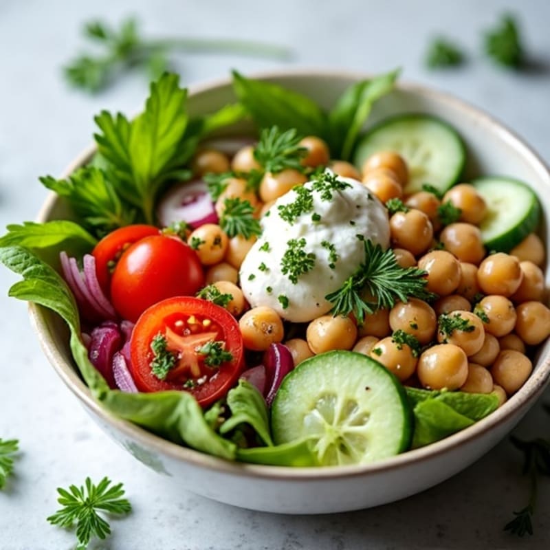 Quick Greek Chickpea Bowl with Fresh Herbs