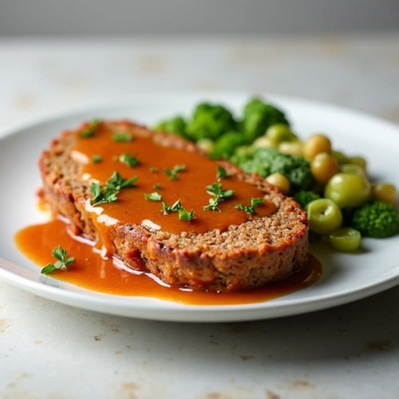 Lean Baked Meatloaf with Savory Gravy