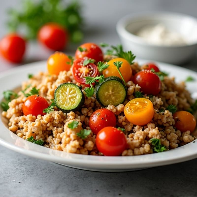 Savory Ground Turkey and Roasted Vegetable Skillet