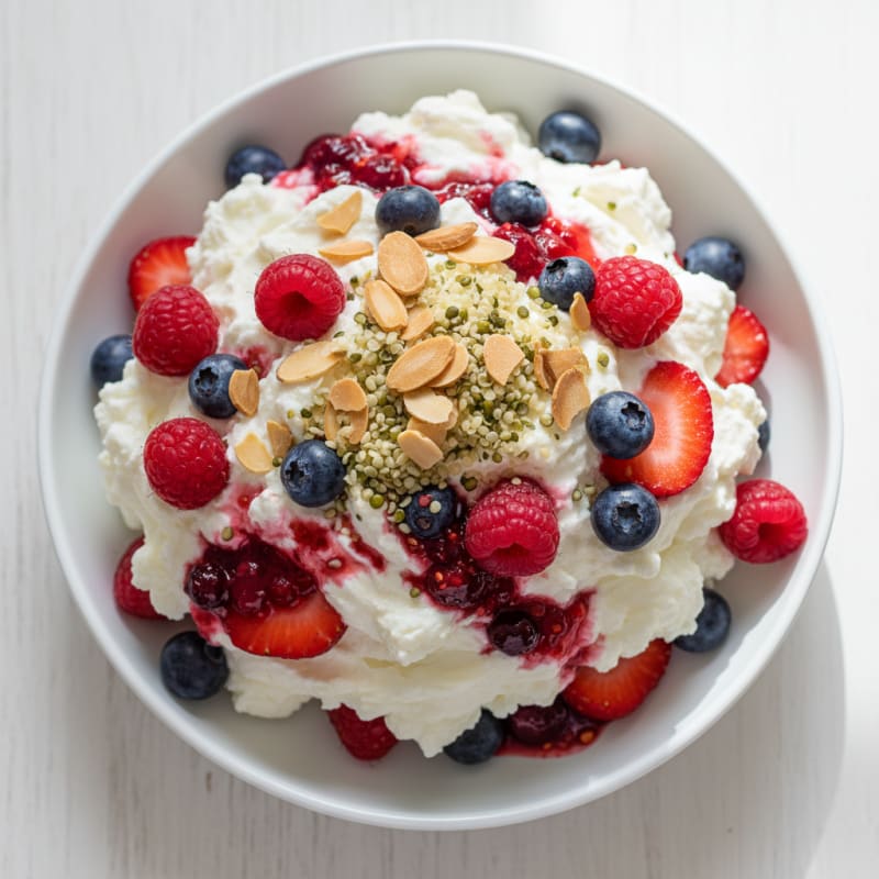 Greek Yogurt Protein Parfait with Mixed Berries
